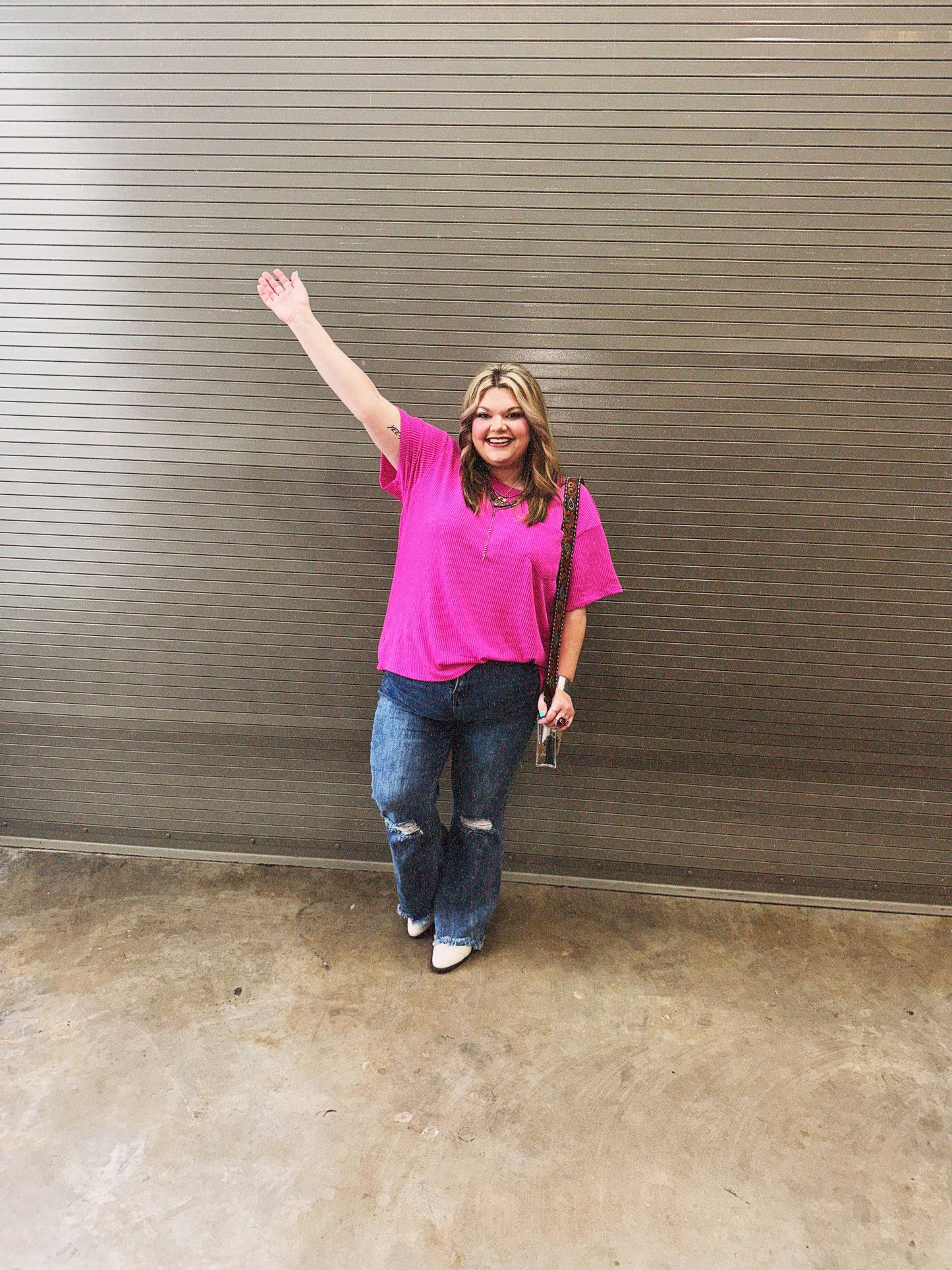 Half Sleeve Round Neckline Top