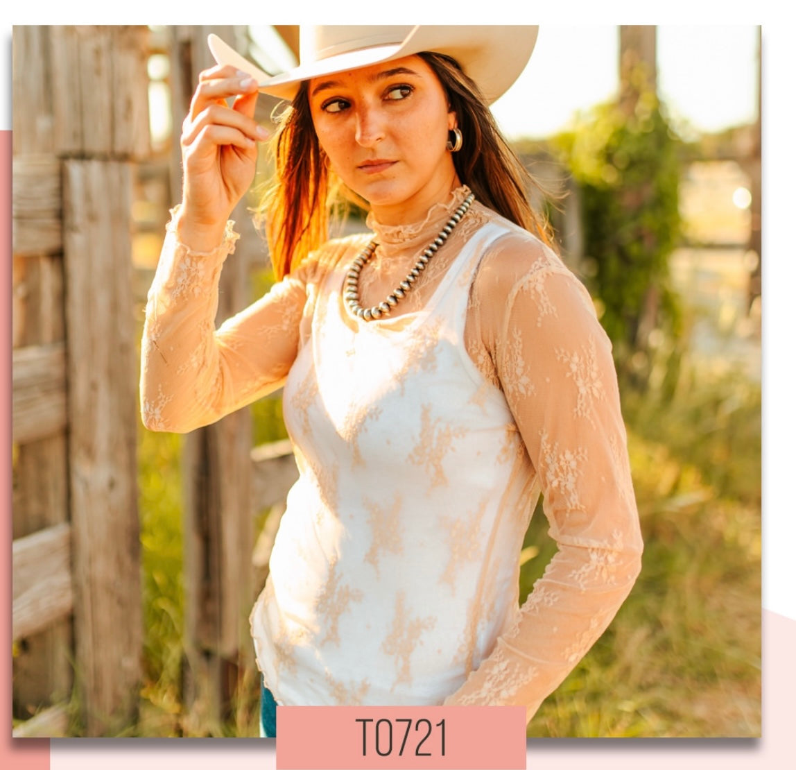 Lace Mesh Top-Beige