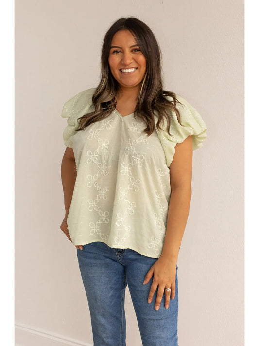 Mint Short Sleeve Blouse