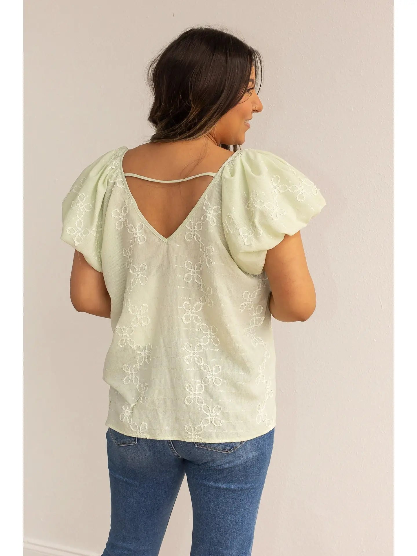 Mint Short Sleeve Blouse