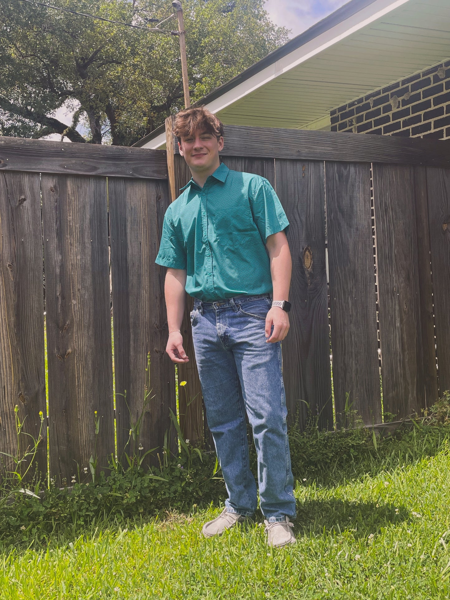Men’s Aztec Short Sleeve Button Up