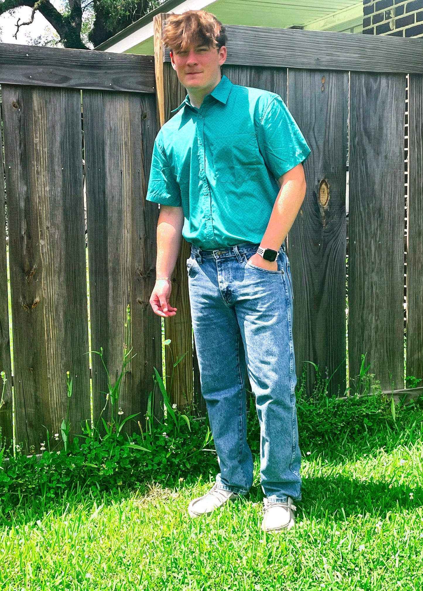 Men’s Aztec Short Sleeve Button Up