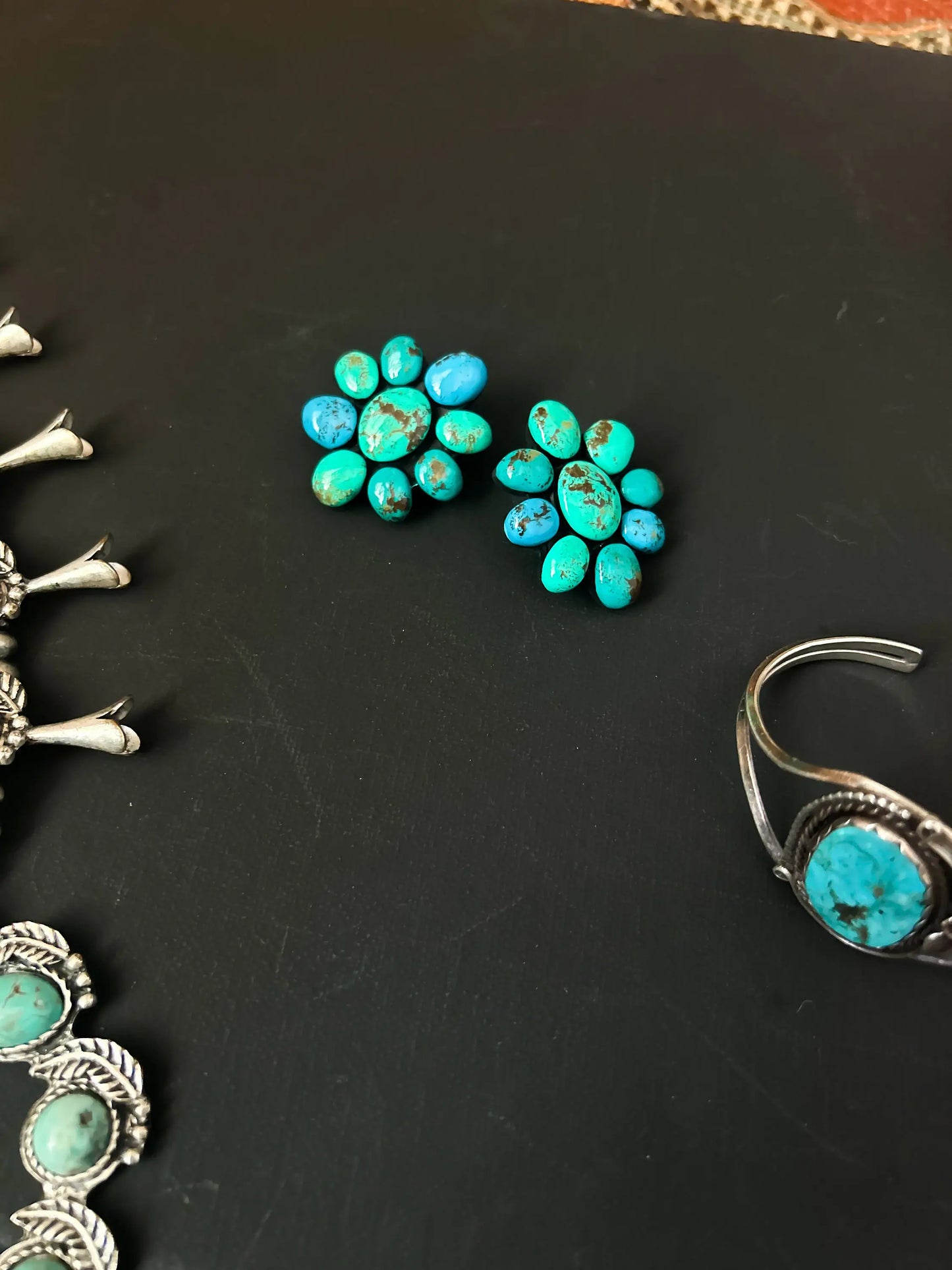 Tucson Turquoise Stud earrings, faux turquoise jewelry