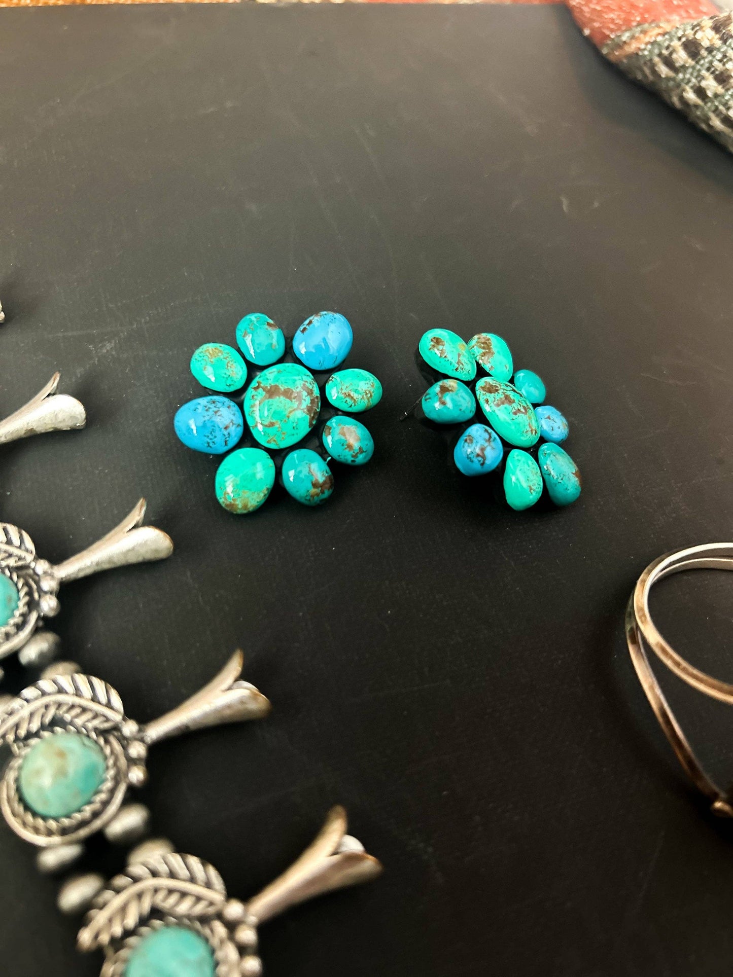 Tucson Turquoise Stud earrings, faux turquoise jewelry