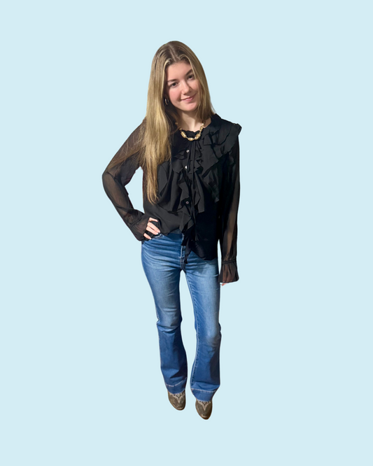 SUPER HIGH RISE TROUSER HEM JEANS