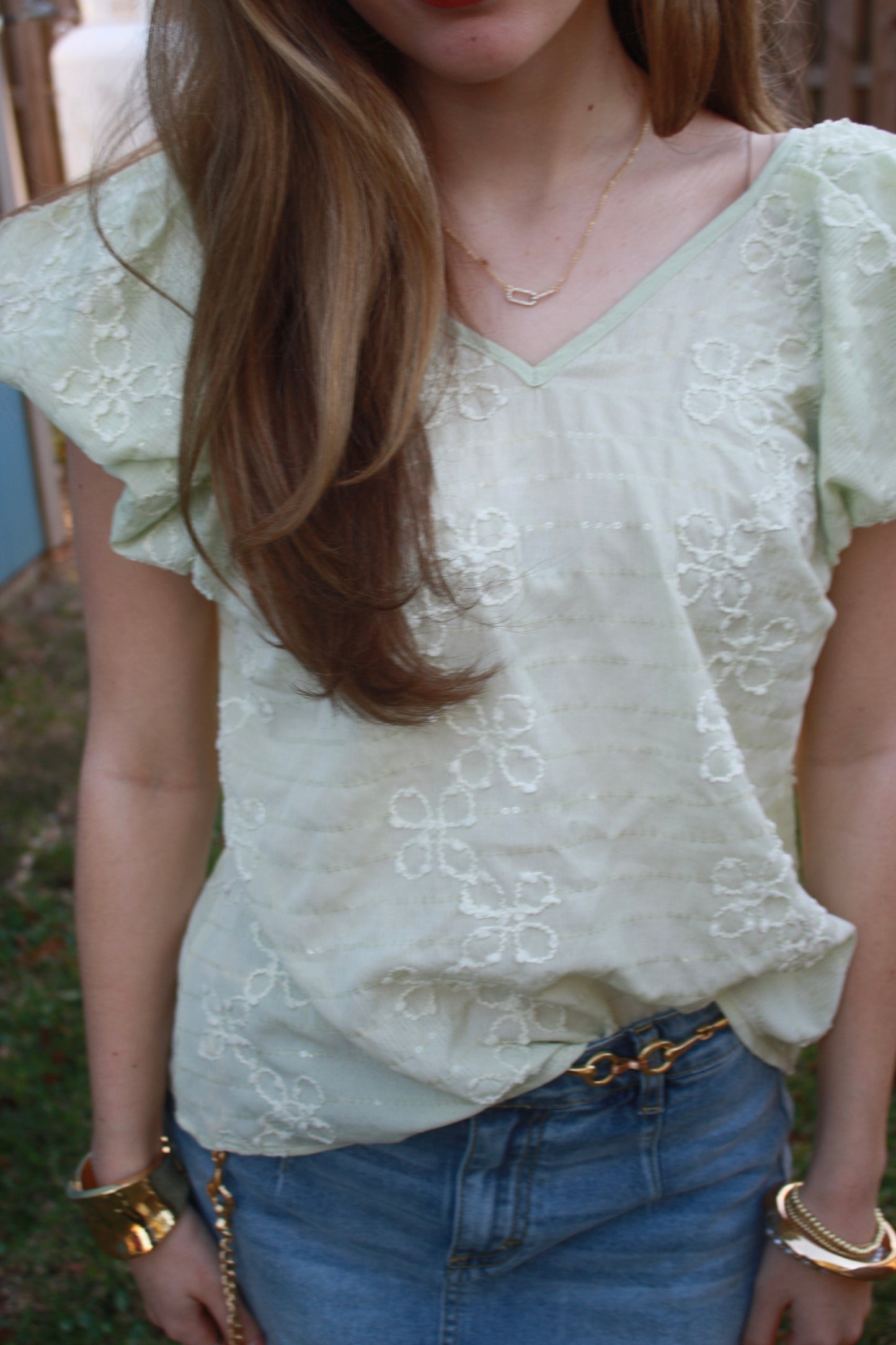 Mint Short Sleeve Blouse