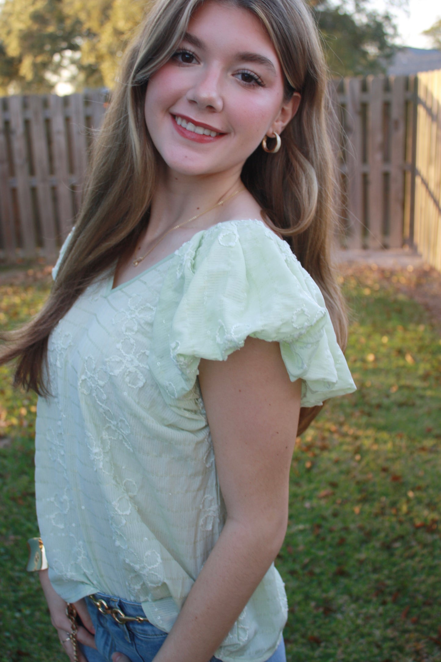 Mint Short Sleeve Blouse