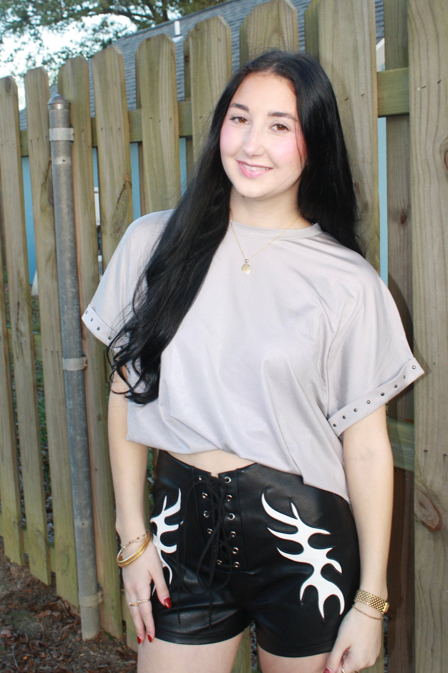 Ride The Lightning Leather Shorts