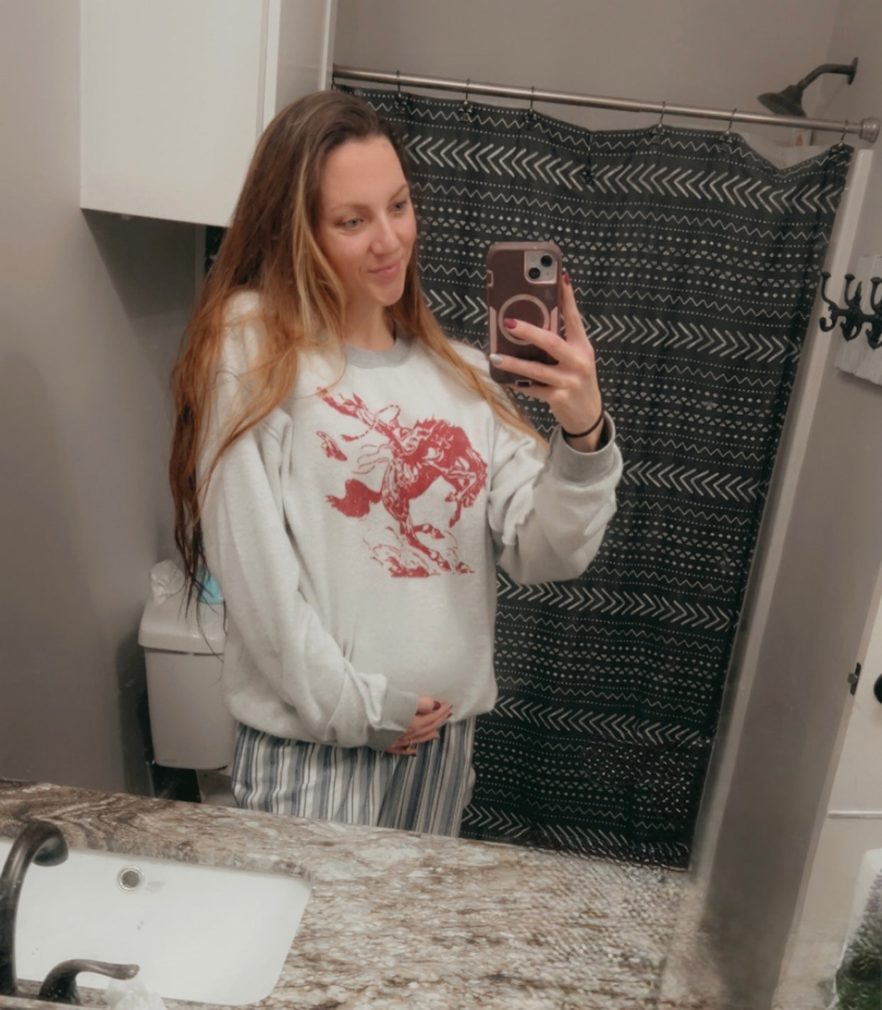 Roughstock Red Bronc western sweatshirt