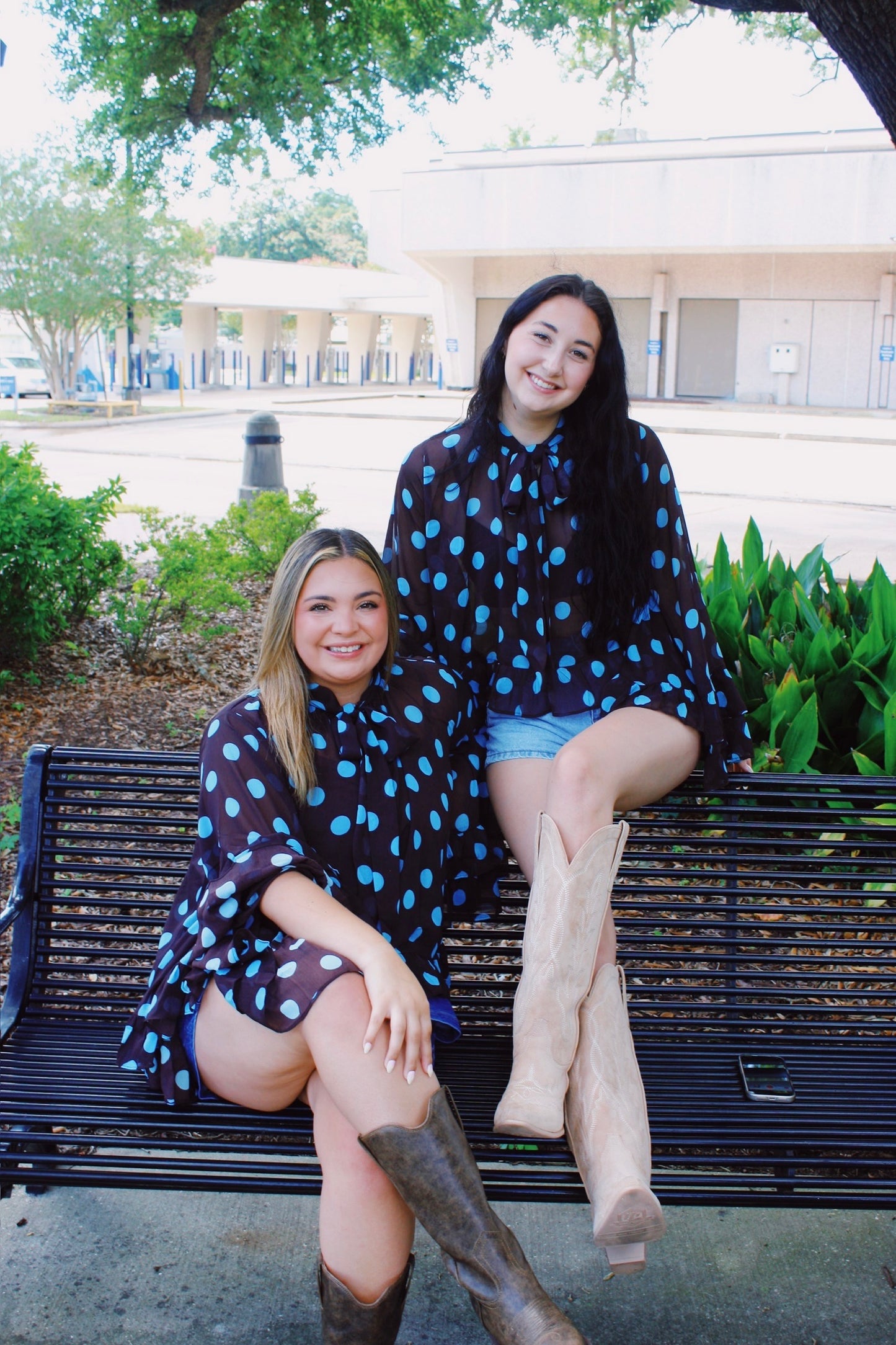 Plus Polka Dot Sheer Chiffon Ruffle Blouse