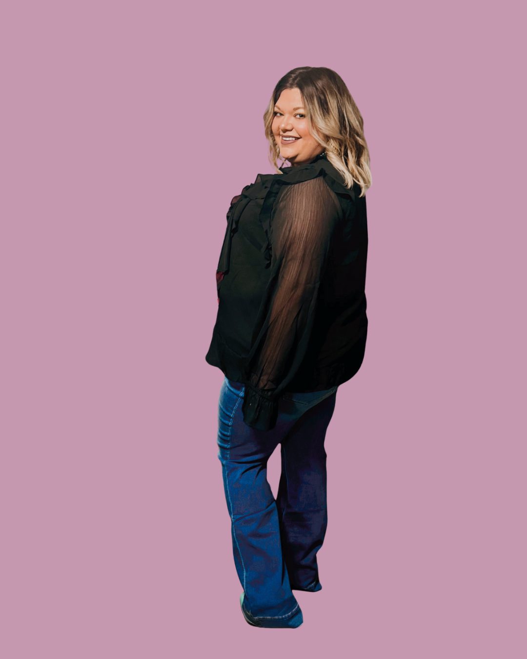 Plus Sheer Chiffon Blouse