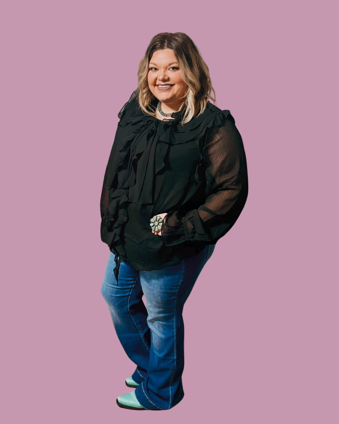 Plus Sheer Chiffon Blouse