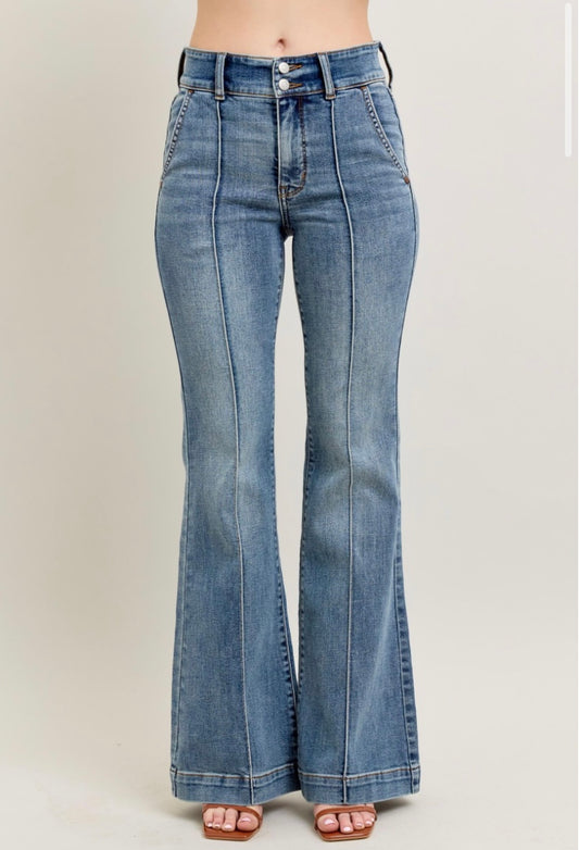 Judy Blue High Waisted Trouser Flare Jeans