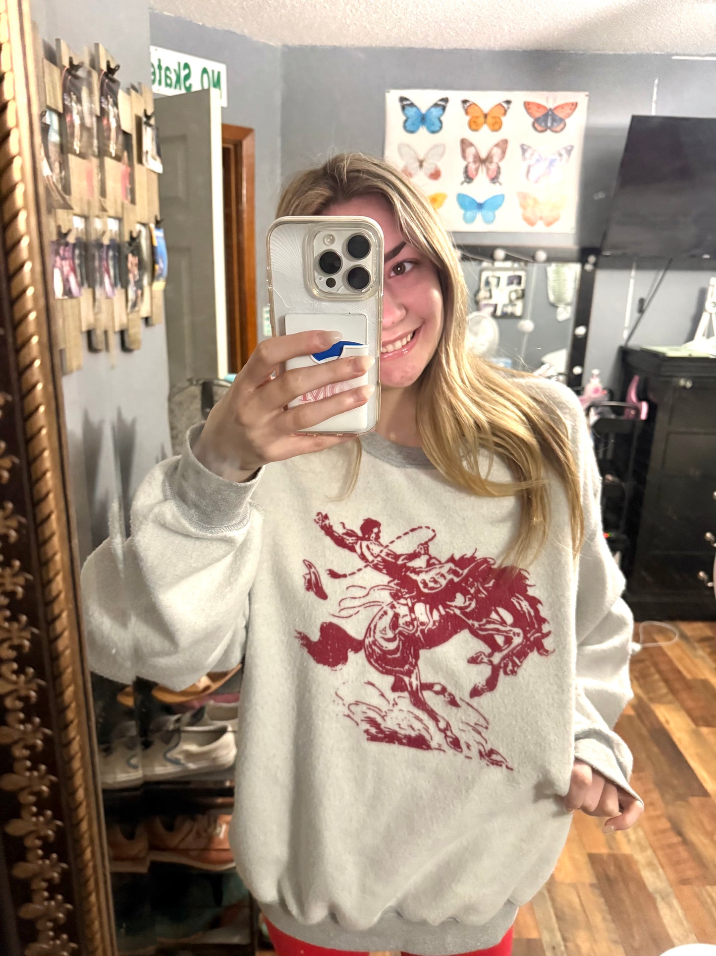 Roughstock Red Bronc western sweatshirt