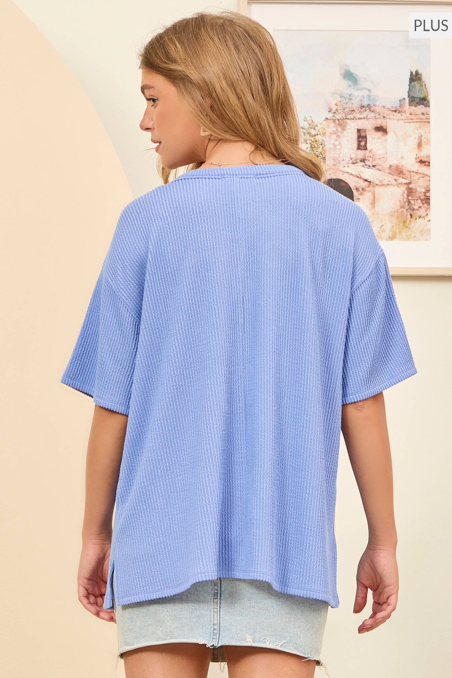 Half Sleeve Round Neckline Top