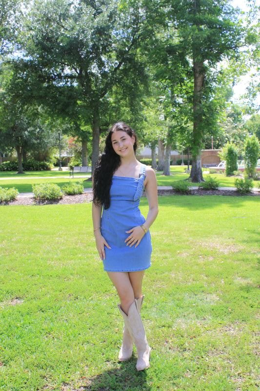 Denim Buckle Dress