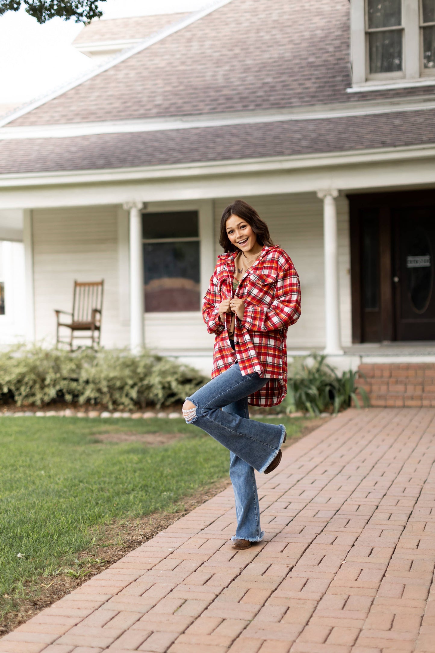 The Camila Distressed High Rise Flares