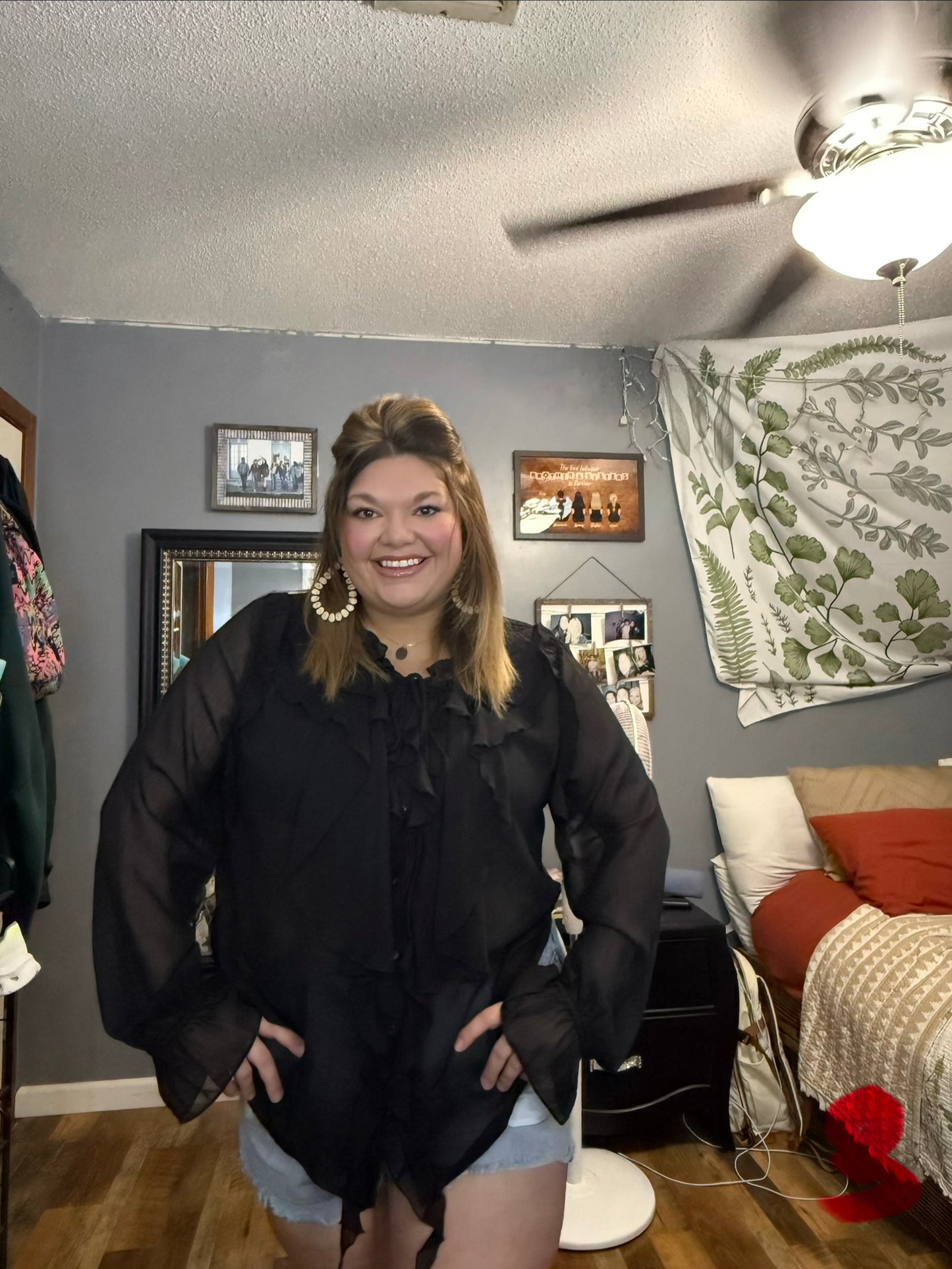 Plus Sheer Chiffon Blouse
