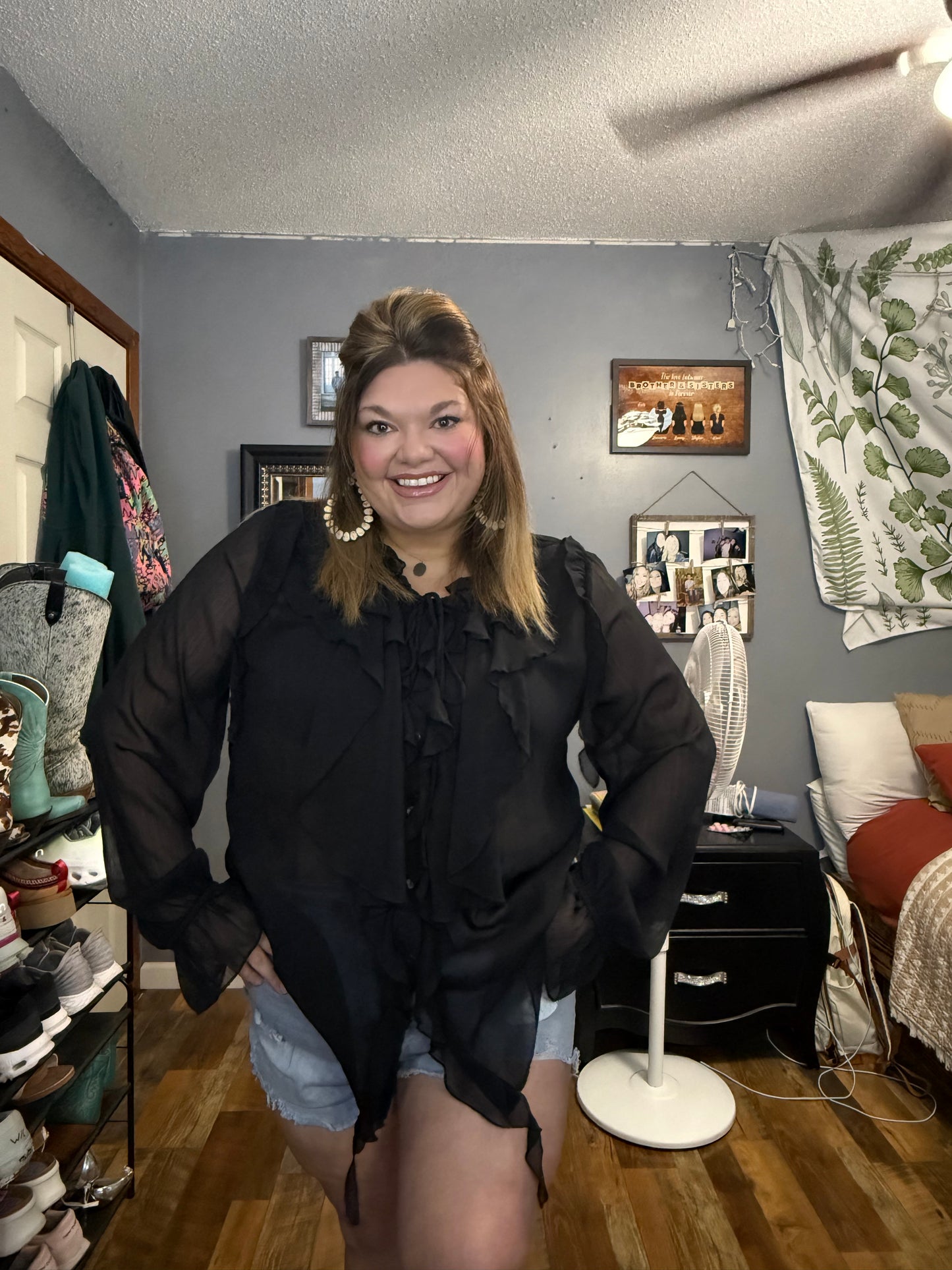Plus Sheer Chiffon Blouse