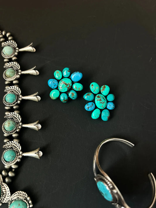 Tucson Turquoise Stud earrings, faux turquoise jewelry