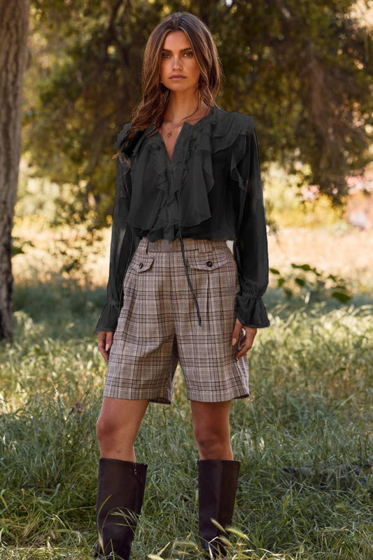 Plus Sheer Chiffon Blouse