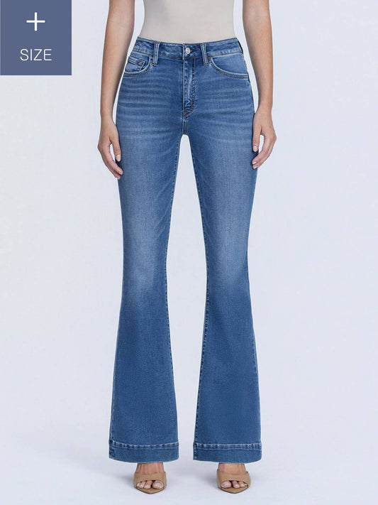 PLUS TUMMY CONTROL SUPER HIGH RISE FLARE JEANS