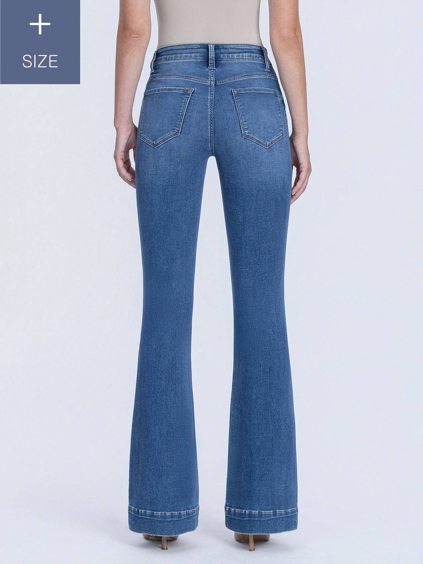 PLUS TUMMY CONTROL SUPER HIGH RISE FLARE JEANS